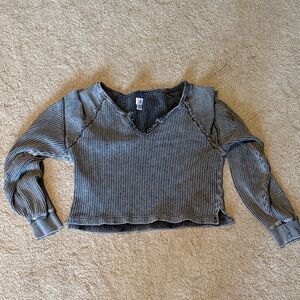 BDG Charcoal Waffle Knit Top